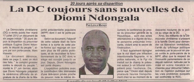 LA DC TJRS SANS NOUVELLE DE SON PRESIDENT DIOMI NDONGALA