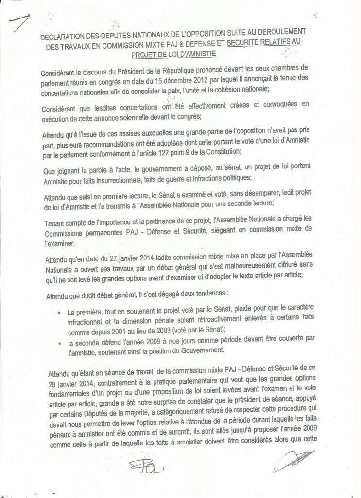 conference de presse de l opposition parlementaire 300114 001