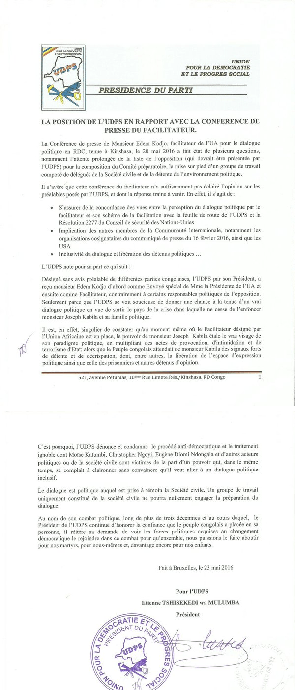 COMMUNIQUE UDPS 250516