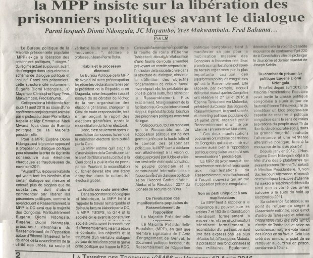 TEMPETE DES TROPIQUES 12.08.2016