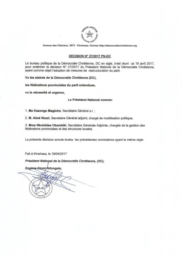 DECISION NOMINATION SG AI DC