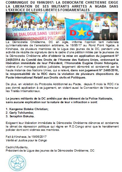 COMMUNIQUE DC 190617 2