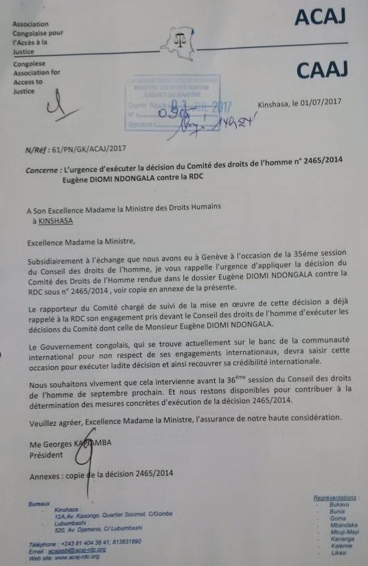 LETTRE KAPIAMBA A MUSHOBEKWA 010717