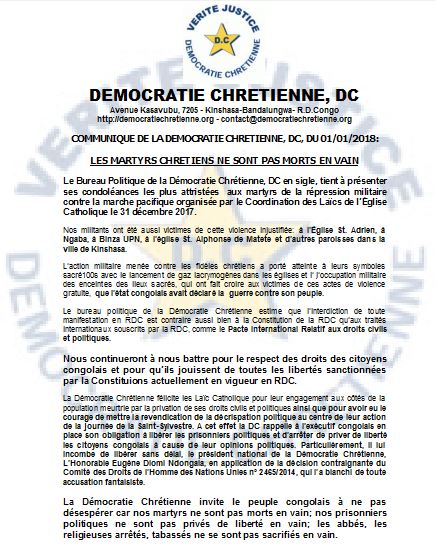 communique 010118 dc