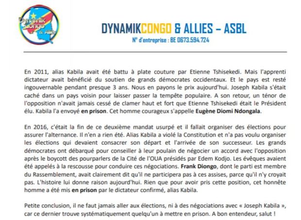 declaration crise de legitimite -diomi