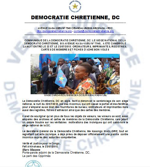 communique dc 230718