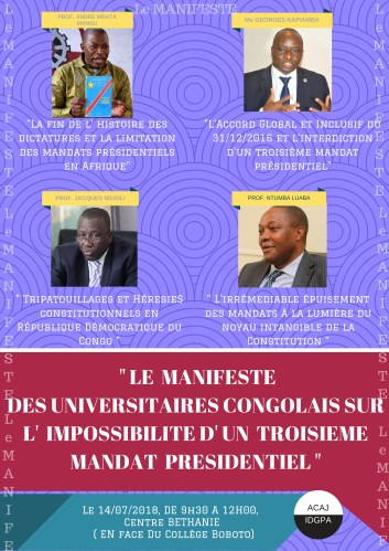 LE MANIFESTE CONTRE UN TROISIEME MANDAT PRESIDENTIEL EN RDC