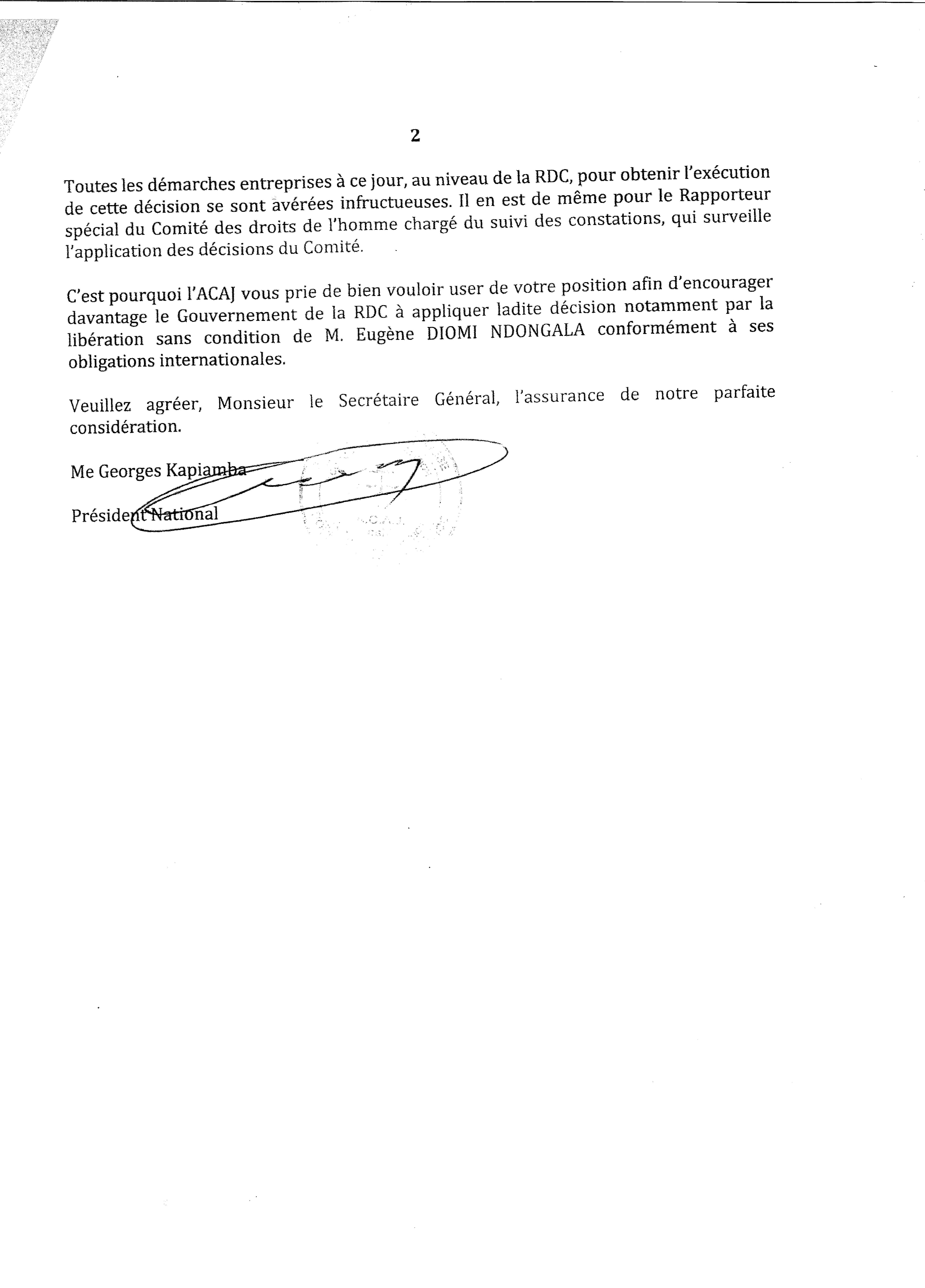 LETTRE AU SG ONU NEW YOUR 191018 2