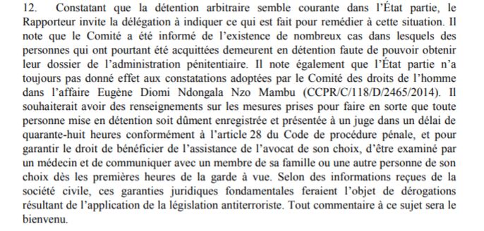 ONU SUR NON APPLICATION DE LA DECISION ONU - 14 MAI 2019
