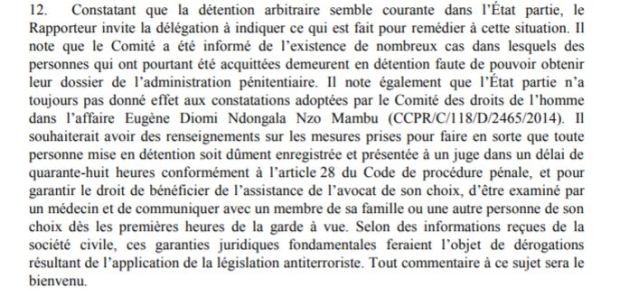 ONU SUR NON APPLICATION DE LA DECISION ONU - 14 MAI 2019